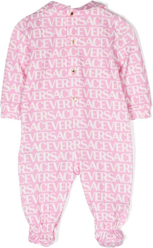 Versace Kids Pyjama en muts met logoprint Roze