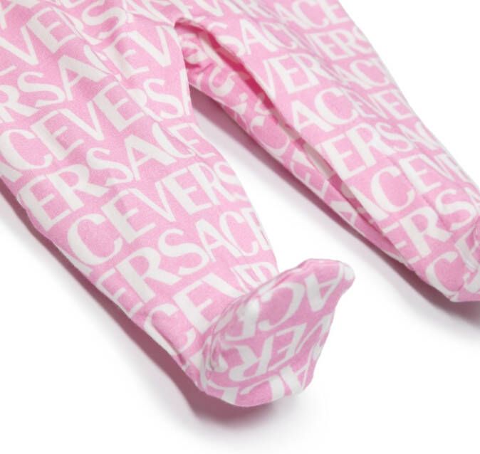 Versace Kids Pyjama en muts met logoprint Roze