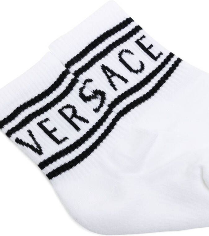 Versace Kids Sokken met logoprint Wit