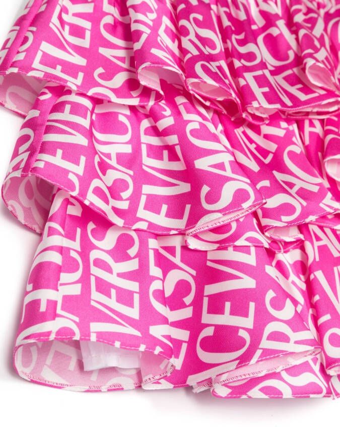 Versace Kids Mini-rok met logoprint Roze