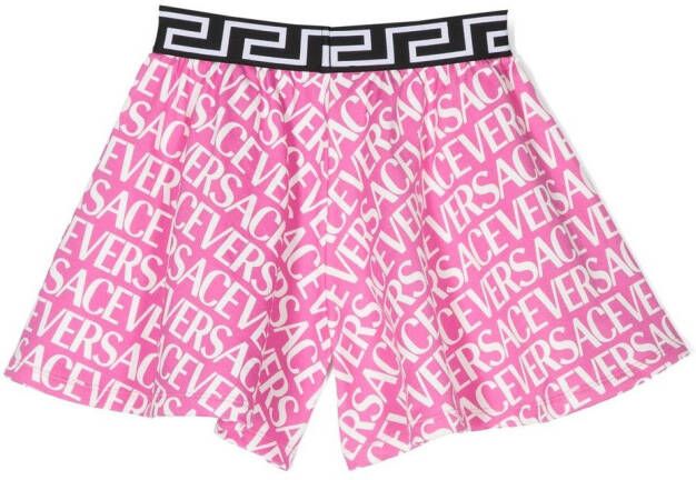 Versace Kids Shorts met logoprint Roze
