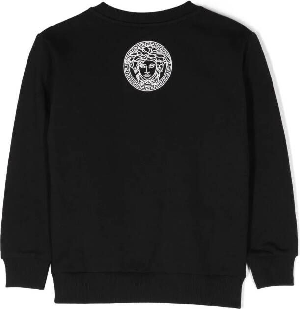 Versace Kids Katoenen sweater met logoprint Zwart