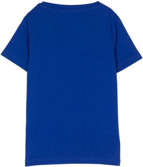 Versace Kids T-shirt met logoprint Blauw