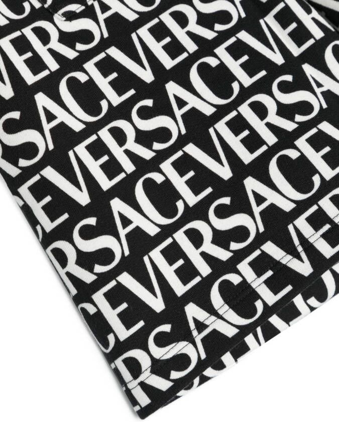 Versace Kids Trainingsshorts met logoprint Zwart