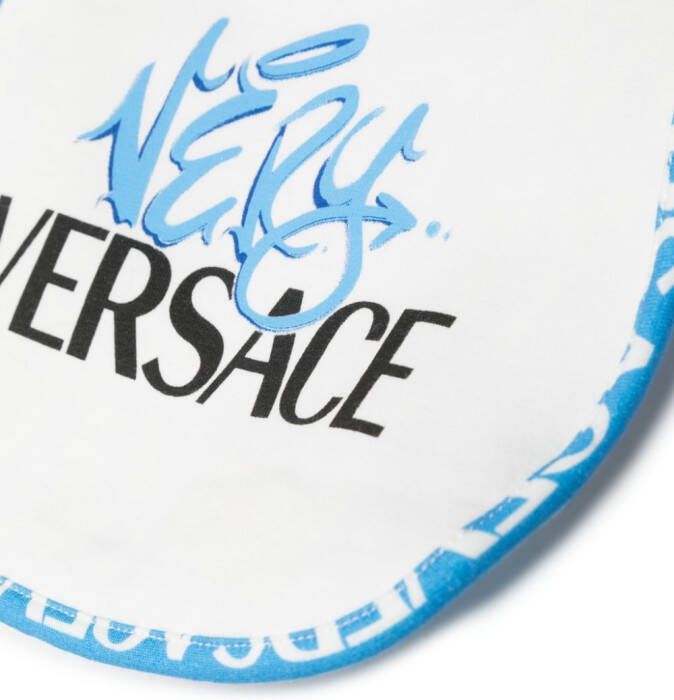 Versace Kids Romper en slabbetje met logoprint Wit