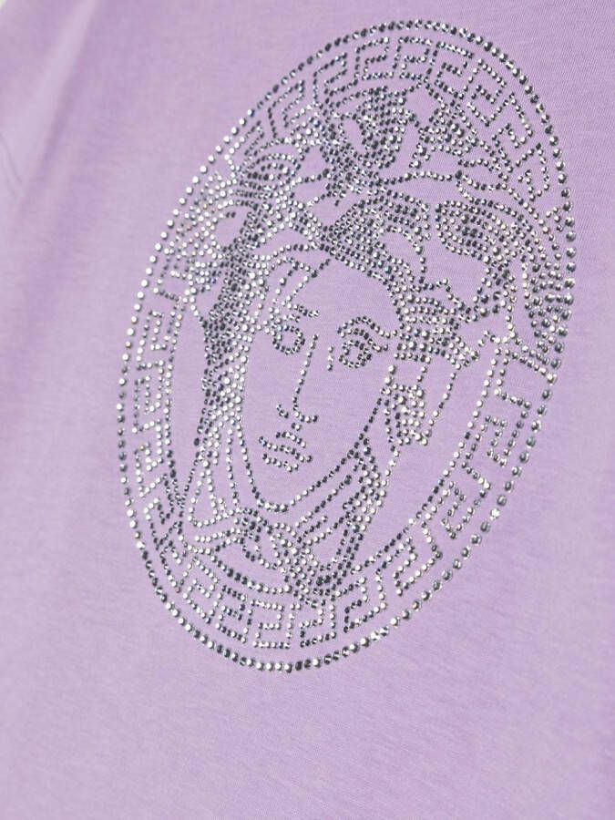 Versace Kids T-shirt met Medusa-patroon Paars