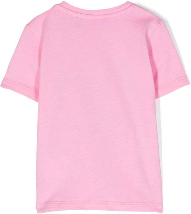 Versace Kids Katoenen T-shirt met Medusa-print Roze