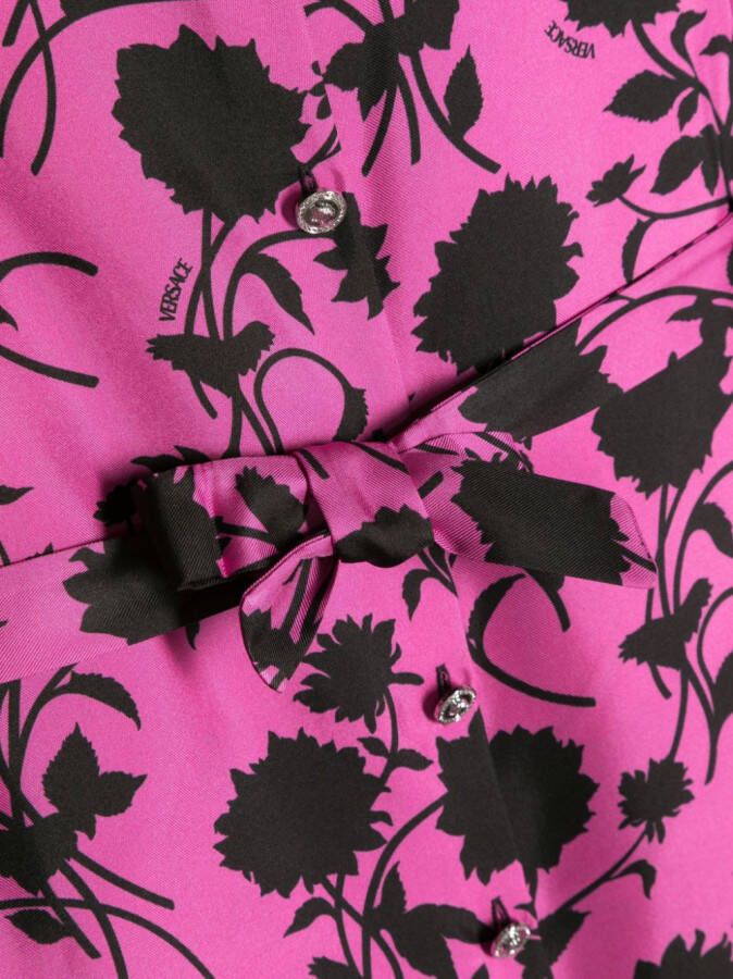 Versace Kids Midi-jurk met bloemenprint Roze
