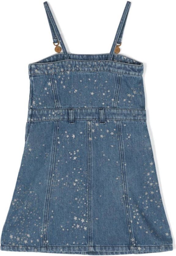 Versace Kids Midi-jurk met sterrenprint Blauw