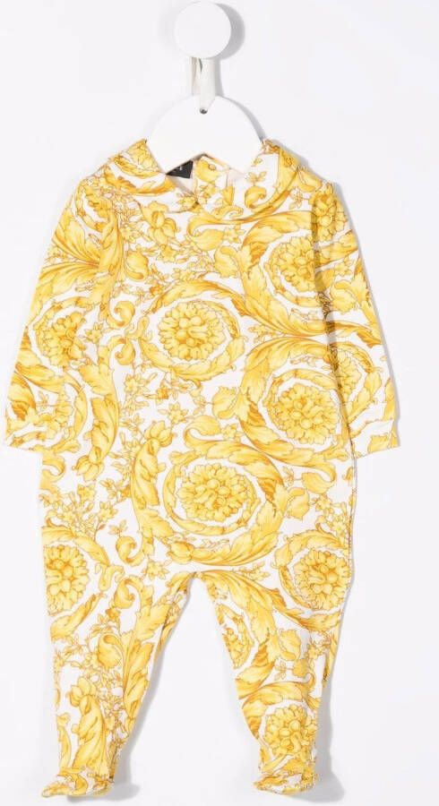 Versace Kids Pyjama met Barocco print Geel