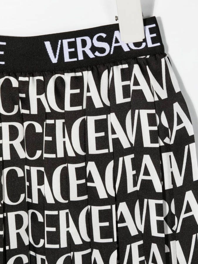 Versace Kids Mini-rok met logoprint Zwart