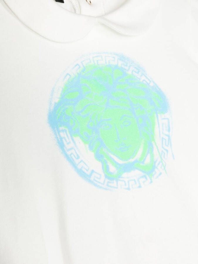 Versace Kids Romper en muts met logoprint Wit