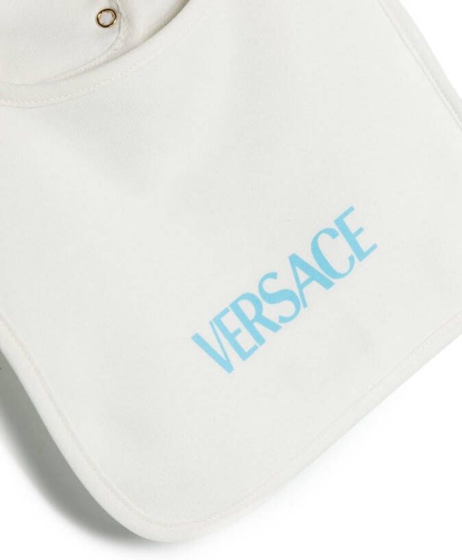 Versace Kids Romper en muts met logoprint Wit