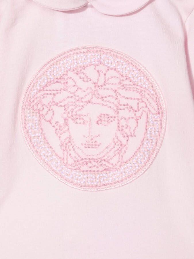 Versace Kids Romper met geborduurd logo Roze