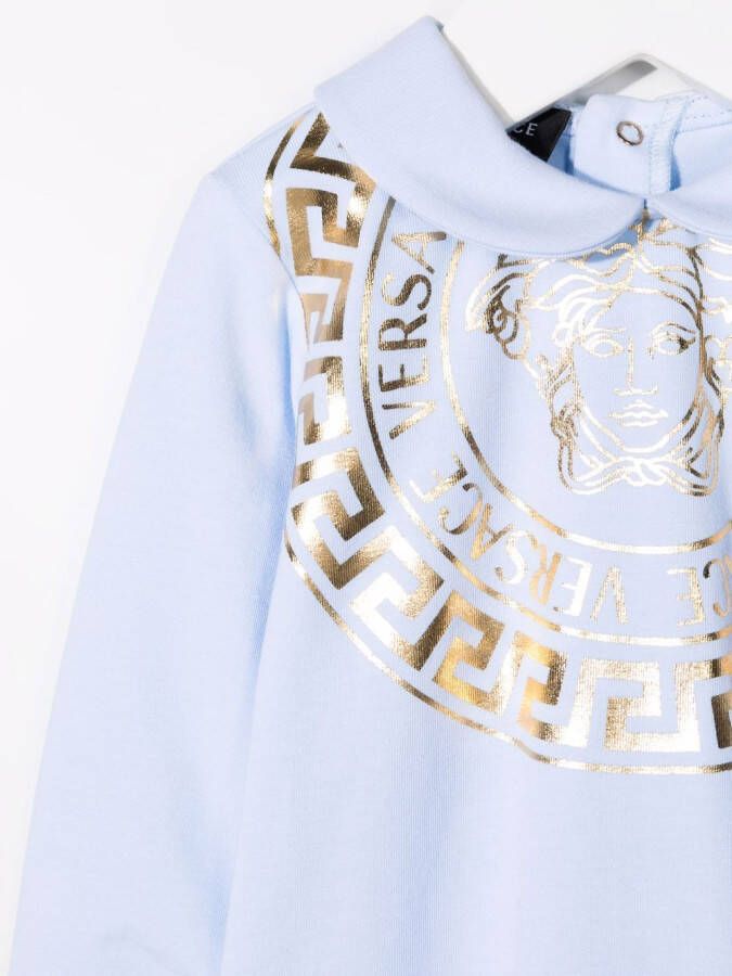 Versace Kids Romper met Greca print Blauw