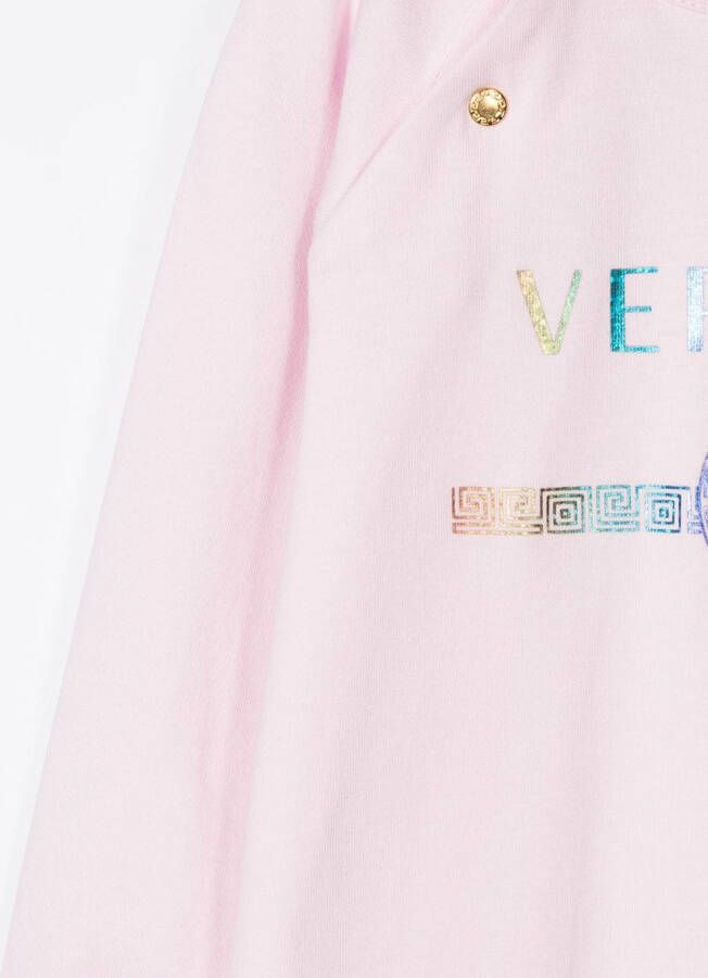 Versace Kids Romper met logoprint Roze