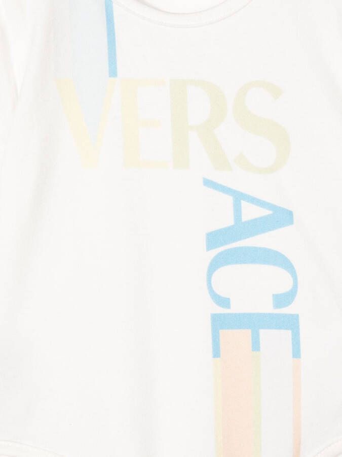 Versace Kids Romper met logoprint Wit