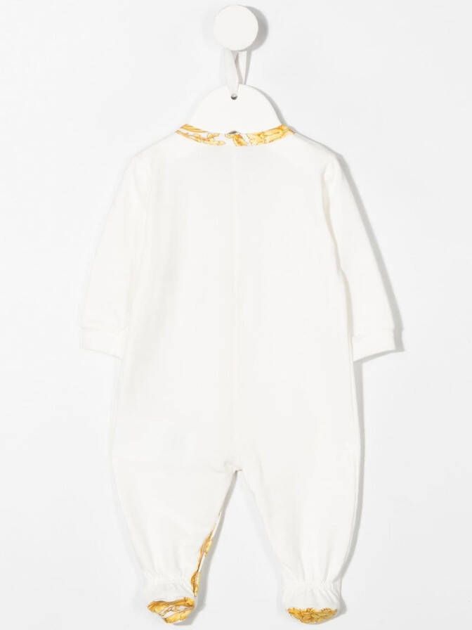 Versace Kids Pyjama met Barocco Babyprint Wit
