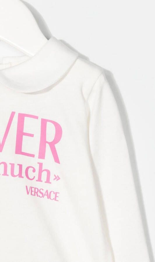 Versace Kids Romper met tekst Wit
