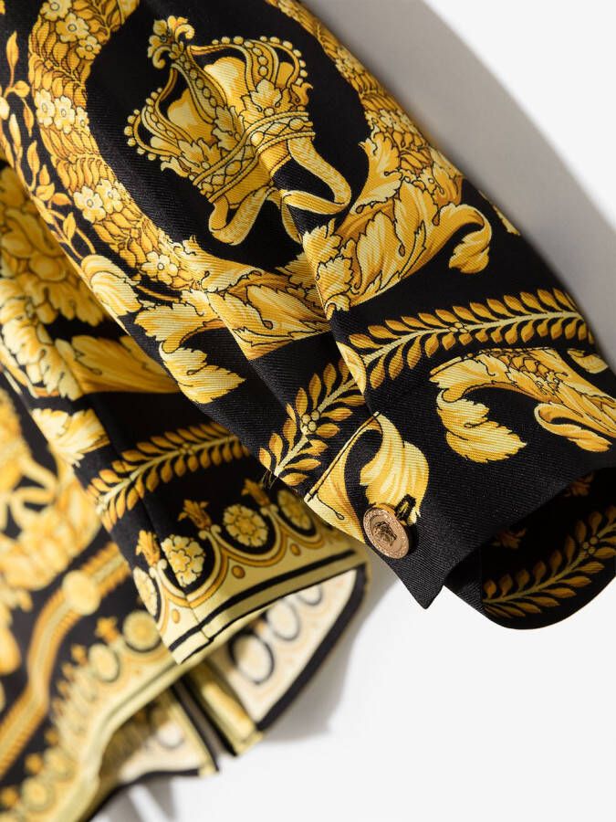 Versace Kids Shirt met Barocco print Zwart