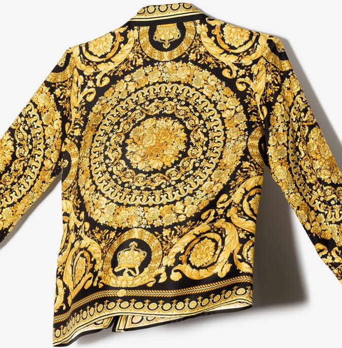 Versace Kids Shirt met Barocco print Zwart