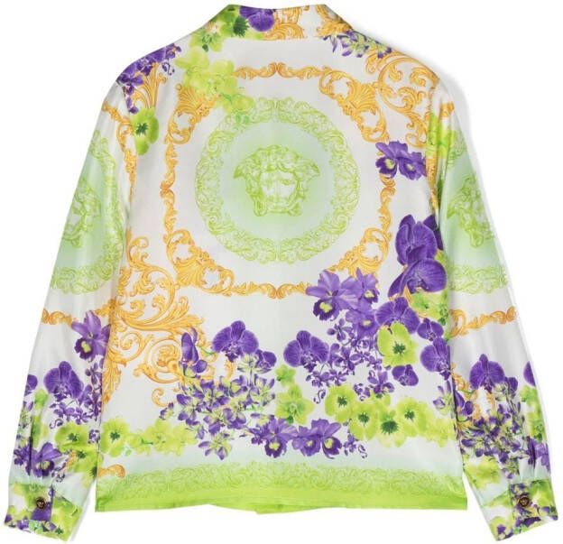 Versace Kids Shirt met bloemenprint Groen
