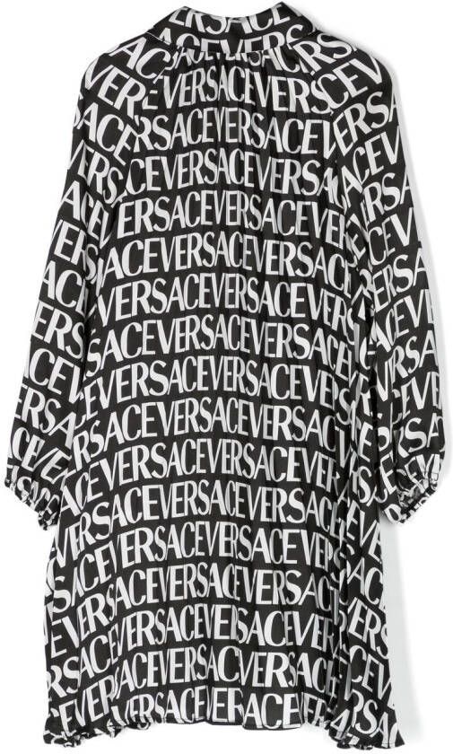 Versace Kids Shirtjurk met logoprint Zwart