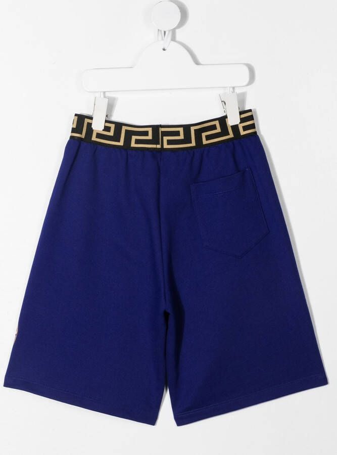 Versace Kids Shorts met logo Blauw