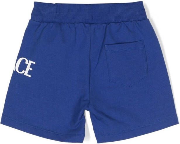 Versace Kids Shorts met logoprint Blauw