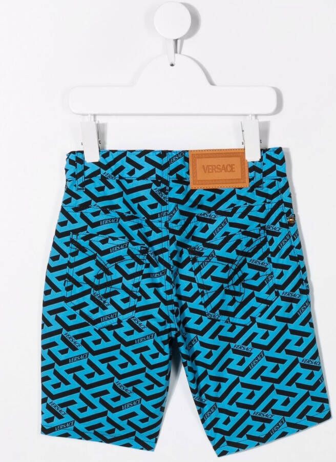 Versace Kids Shorts met print Blauw