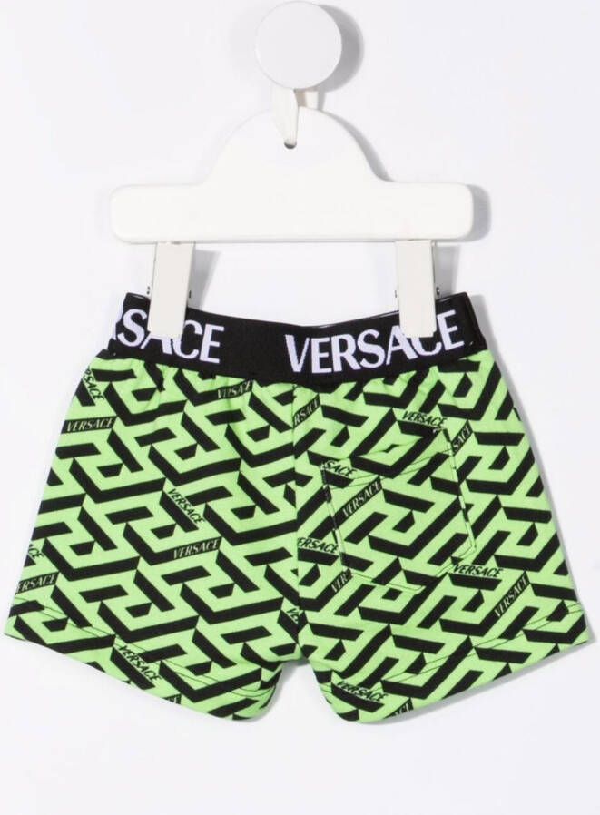 Versace Kids Shorts met print Groen