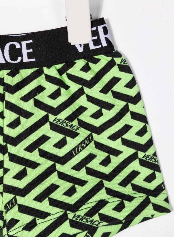 Versace Kids Shorts met print Groen