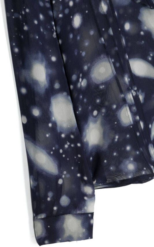 Versace Kids Versace Solar System zijden shirt Blauw