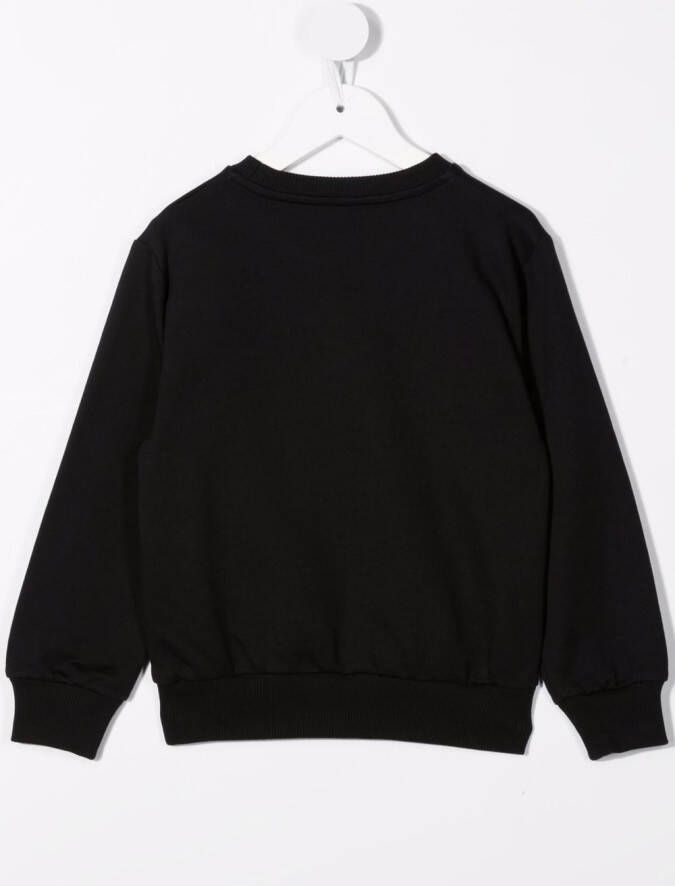 Versace Kids Sweater met geborduurd logo Zwart