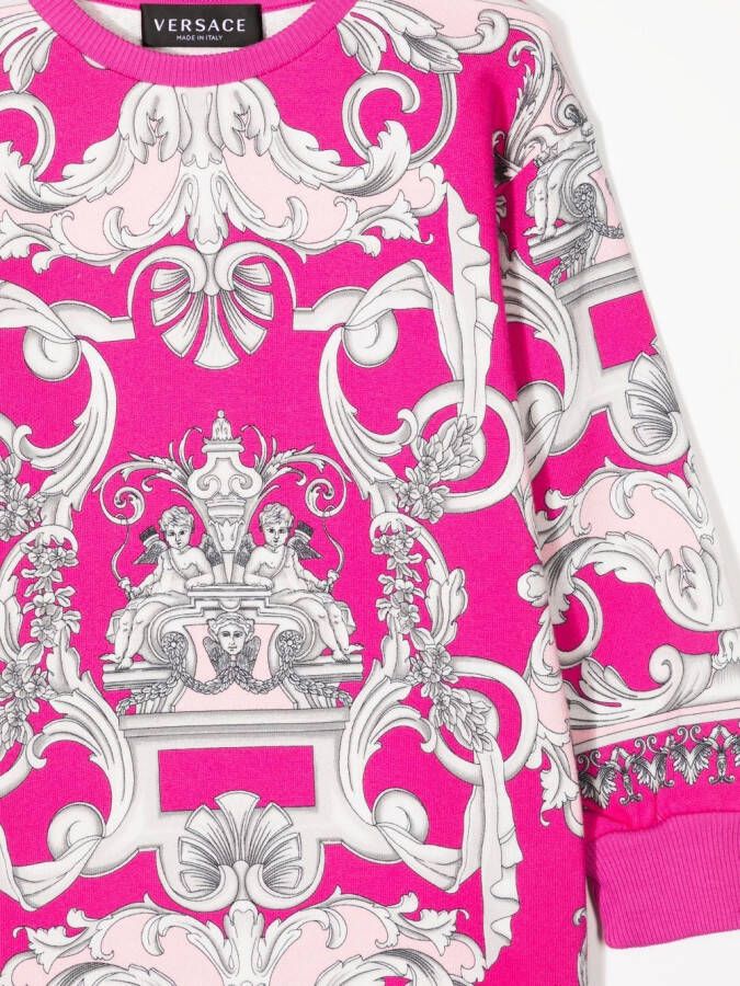 Versace Kids Sweaterjurk met barokprint Roze
