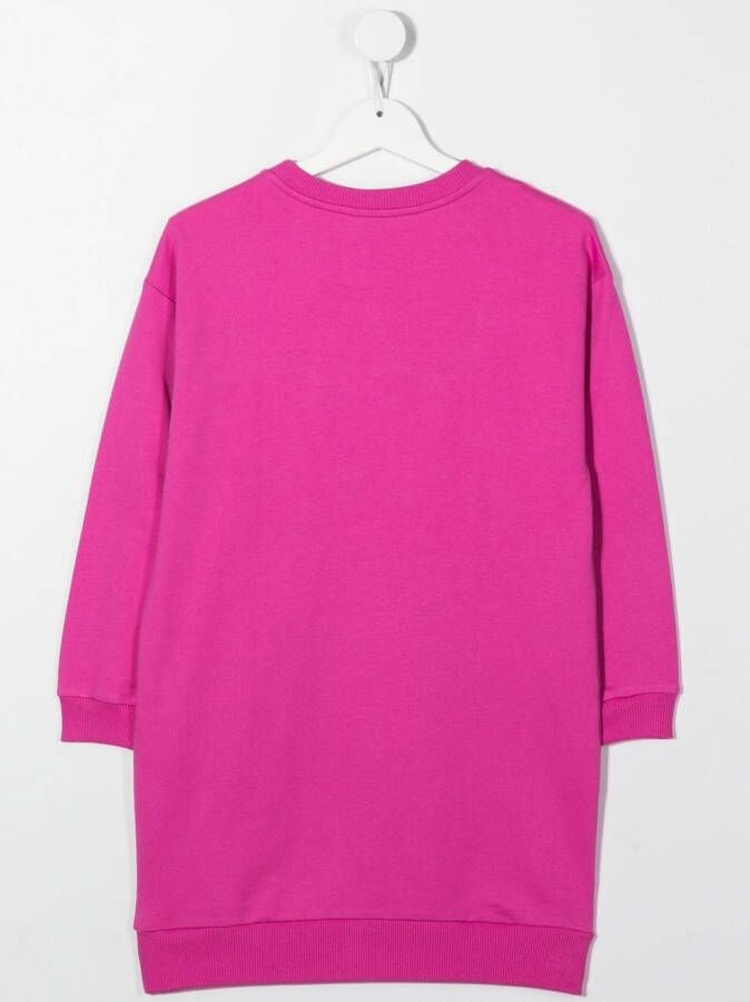 Versace Kids Sweaterjurk verfraaid met logo Roze