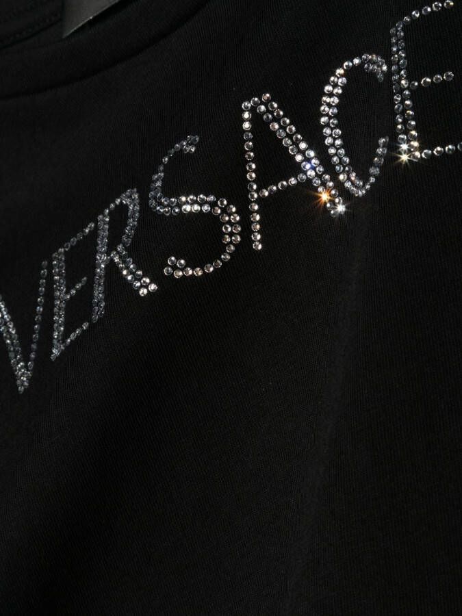 Versace Kids T-shirt met logo Zwart