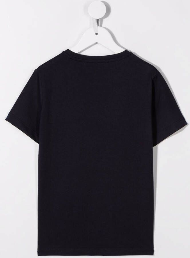 Versace Kids T-shirt met logopatch Blauw