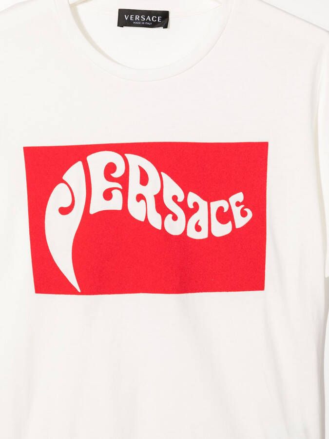 Versace Kids T-shirt met logoprint Wit