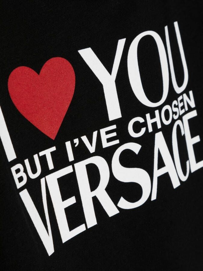 Versace Kids T-shirt met tekst Zwart