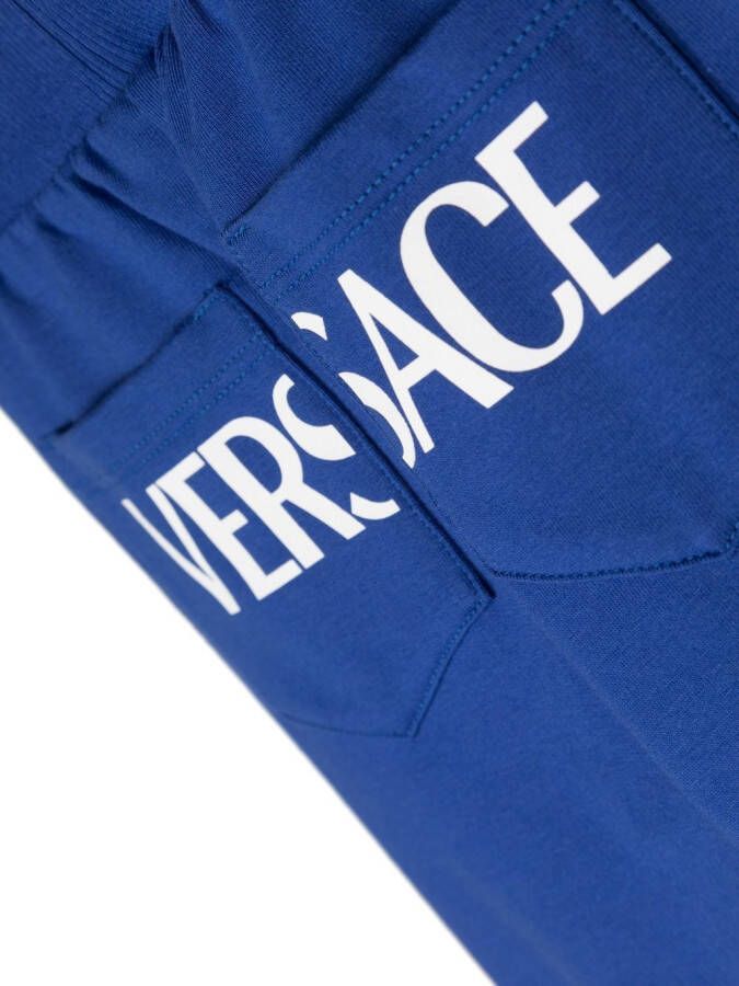 Versace Kids Trainingsbroek met Greca-print Blauw
