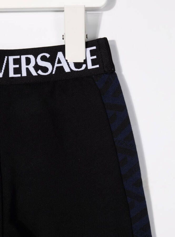 Versace Kids Trainingsbroek met logo taille Blauw