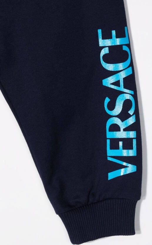 Versace Kids Trainingsbroek met logoprint Blauw