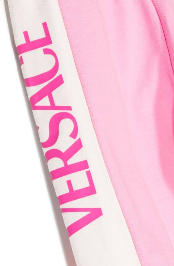 Versace Kids Trainingsbroek met logoprint Roze