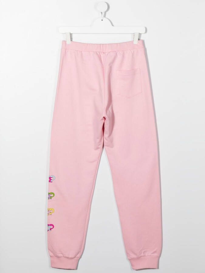 Versace Kids Trainingsbroek met logoprint Roze