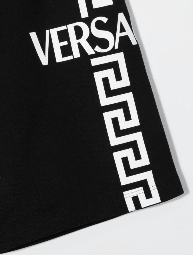 Versace Kids Trainingsshorts met logo Zwart