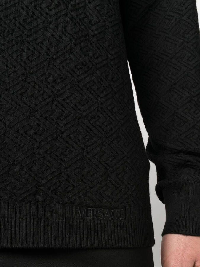 Versace Trui met Greca-print Zwart