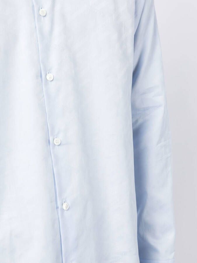 Versace Overhemd met logo jacquard Blauw
