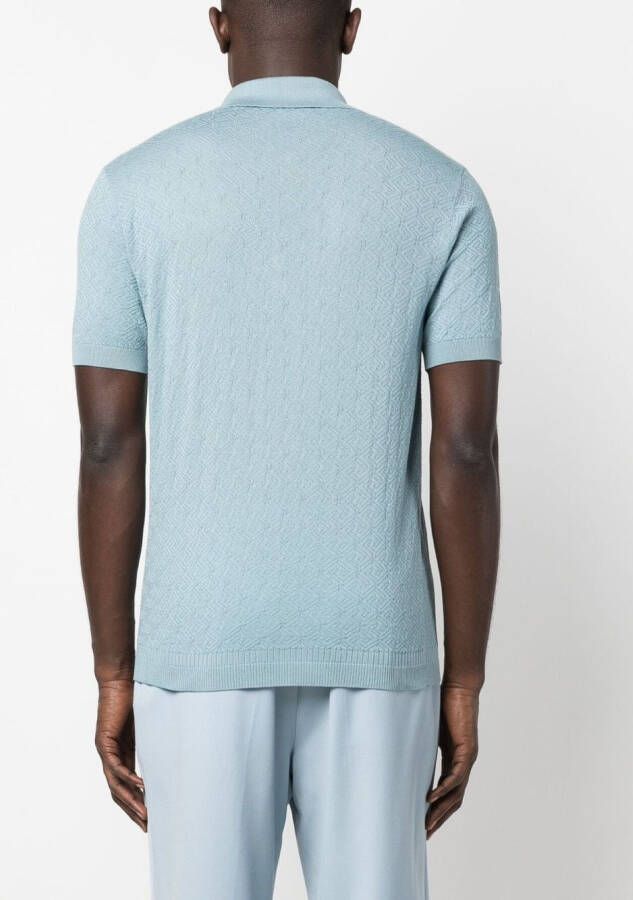 Versace Poloshirt met print Blauw