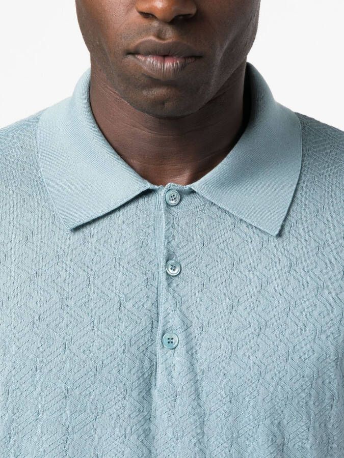 Versace Poloshirt met print Blauw